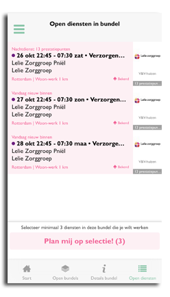 Zorgwerk app – bundeldienst details